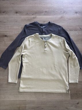 5.11 Tactical Long-Sleeve Thermal Jasper Waffle Knit Henley shirts.  2-pack